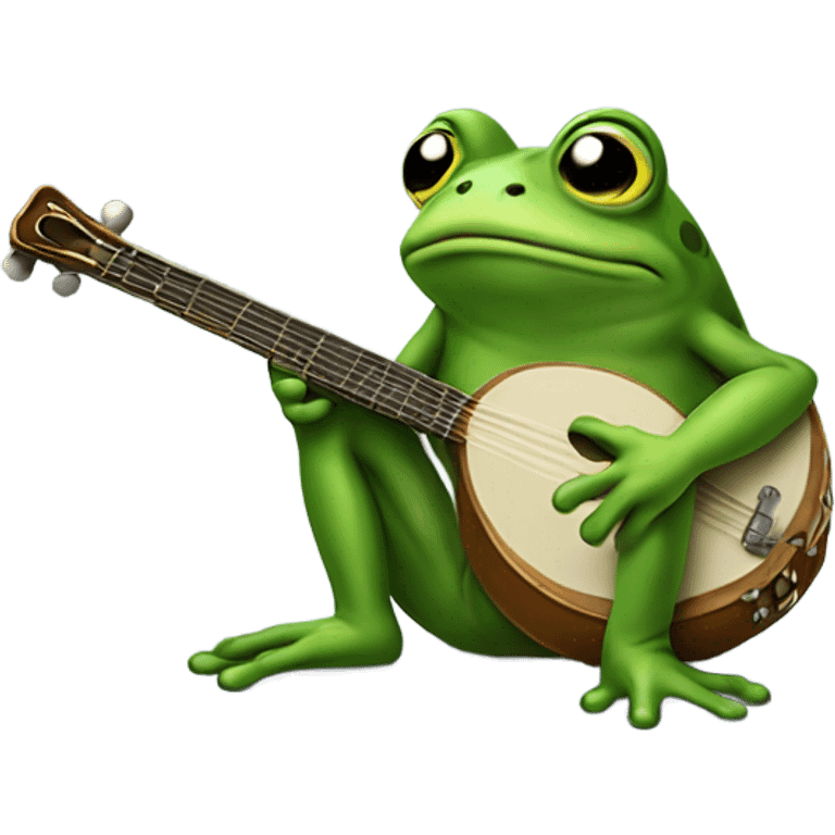 very sad frog that is crying with a banjo and he’s crying very sad emoji