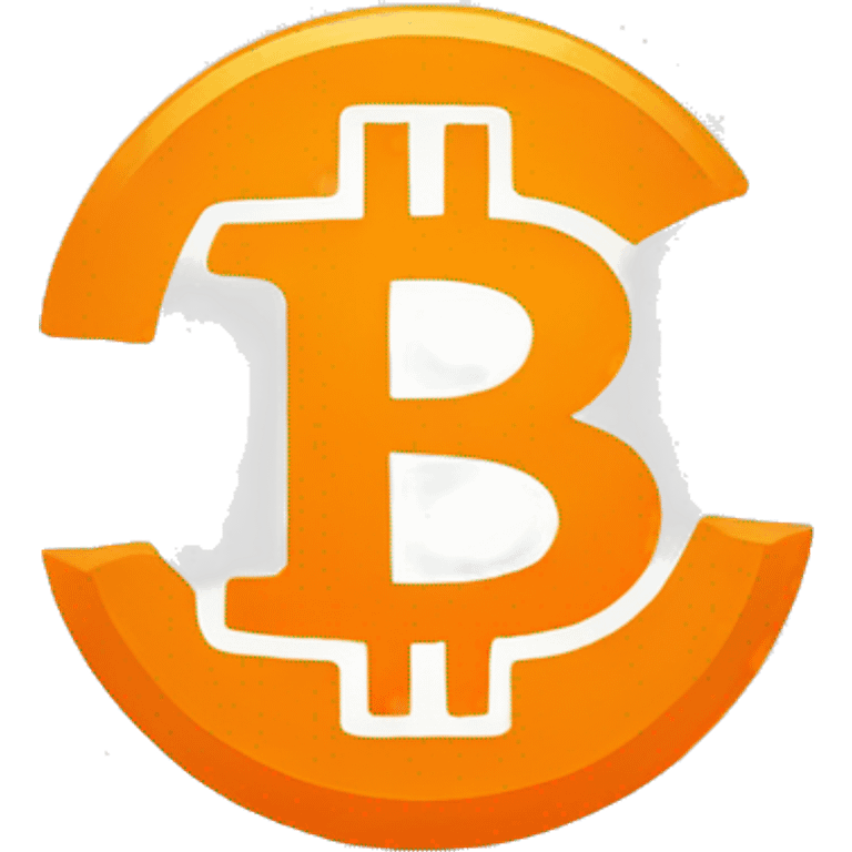 orange bitcoin logo, flat design emoji