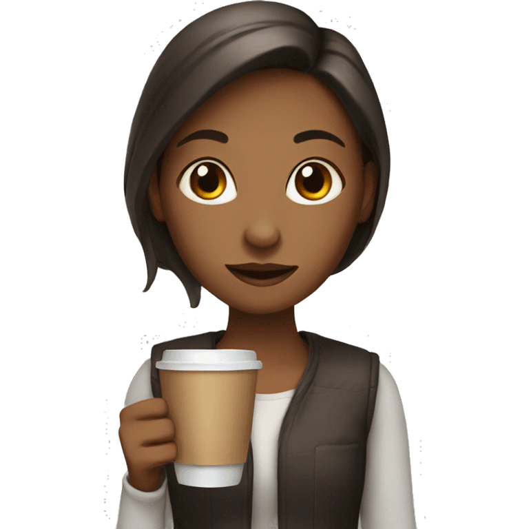 girl with cup of coffee emoji