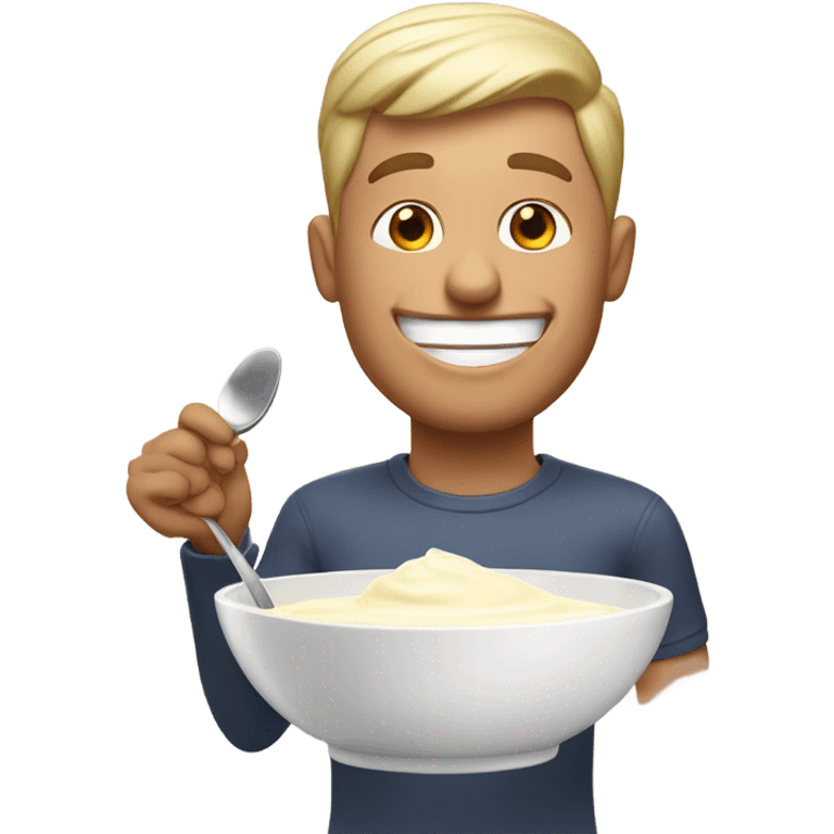 Gay man eating cream emoji