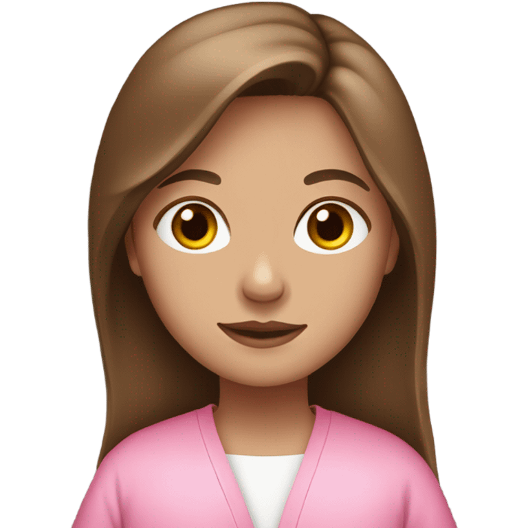 Girl with brown hair and pink robe emoji