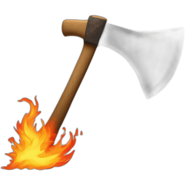 Axe on fire on blade  emoji