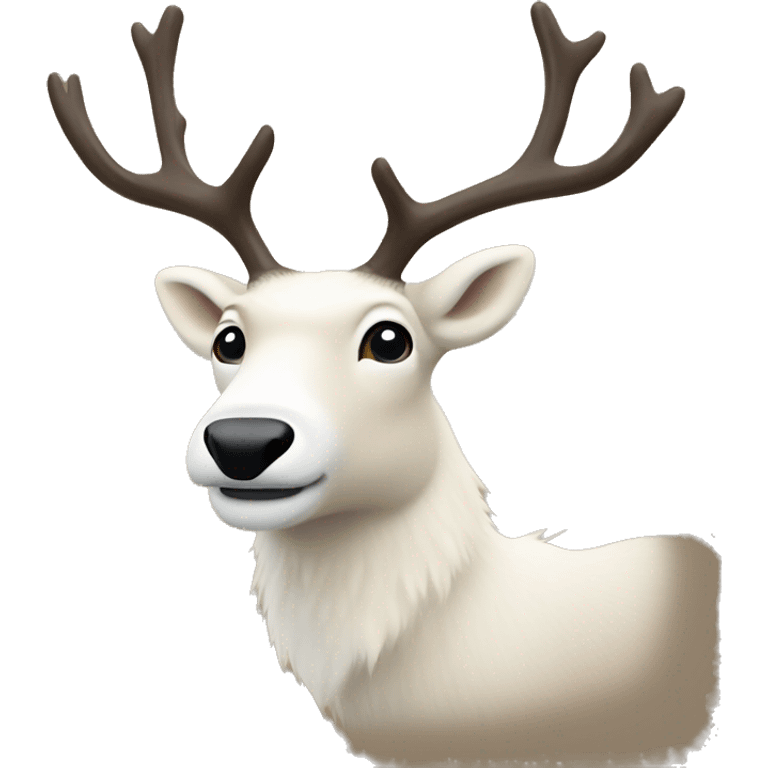 Arctic reindeer dark with light beige  emoji