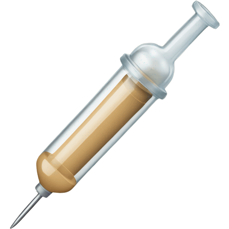 Beige syringe for injection with needle emoji