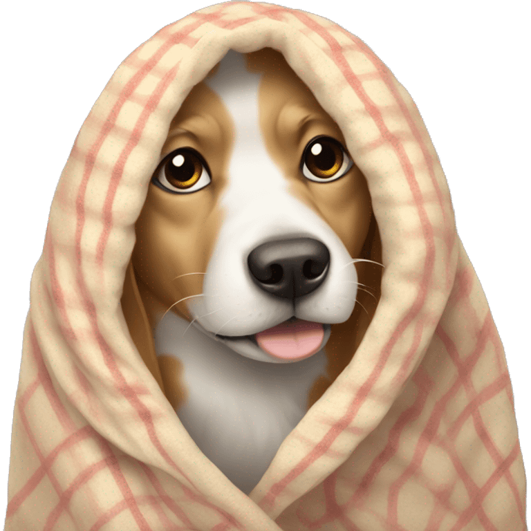 Dog in blanket  emoji