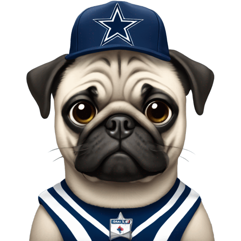 Pug with a Dallas cowboys jersey  emoji