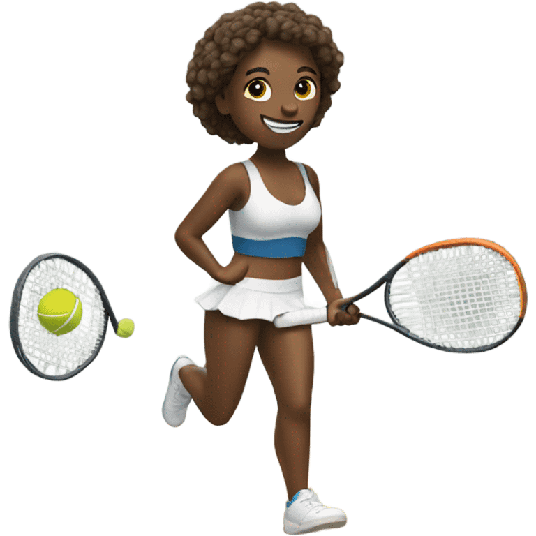 make a tennis player playing on a beach  emoji