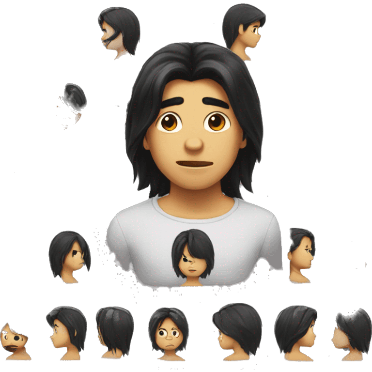 long black hair boy with insecurities emoji