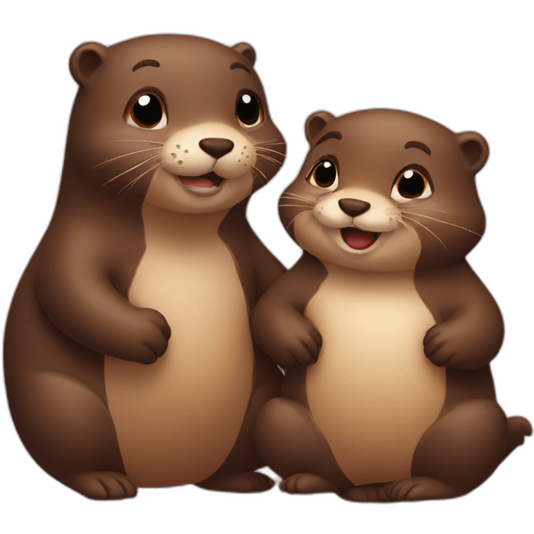 in love otter and beaver emoji