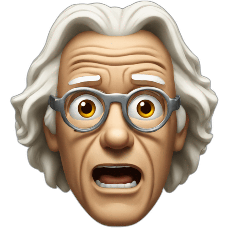 Doc brown from back to the future looking surprised emoji