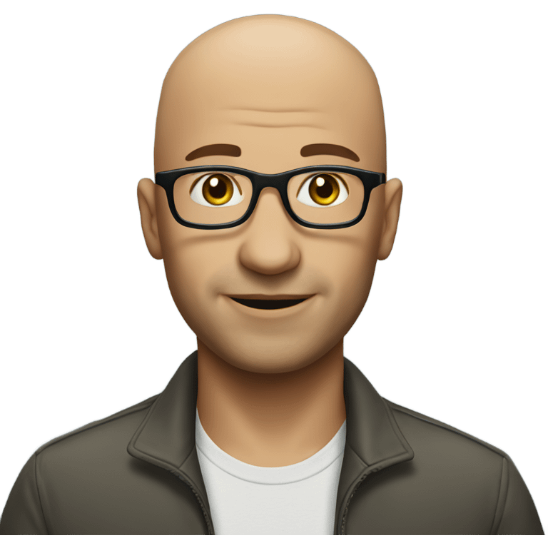 bald man with glasses indoors emoji