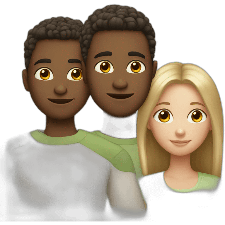 3 white siblings emoji