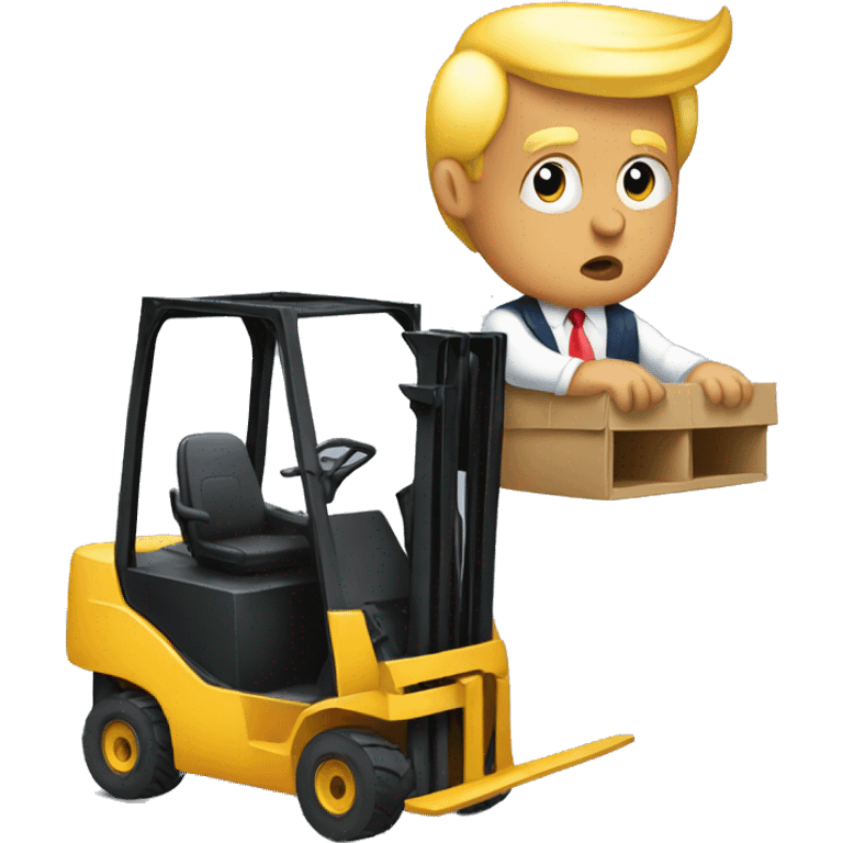 Donald trump driving a forklift emoji