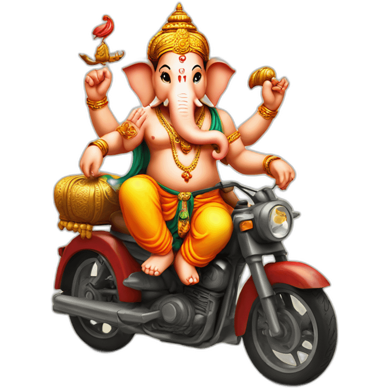 Ganpati ji riding mouse emoji