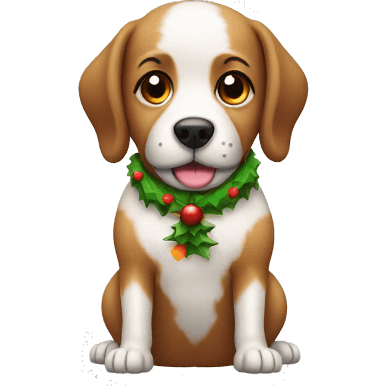 Cute Christmas dog emoji