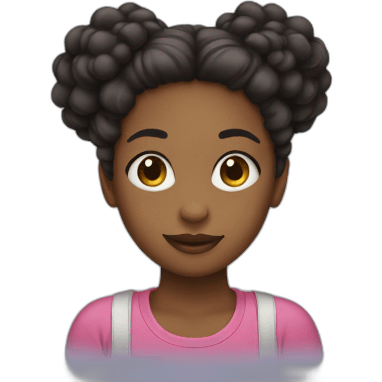 girl with 2 afro puffs emoji