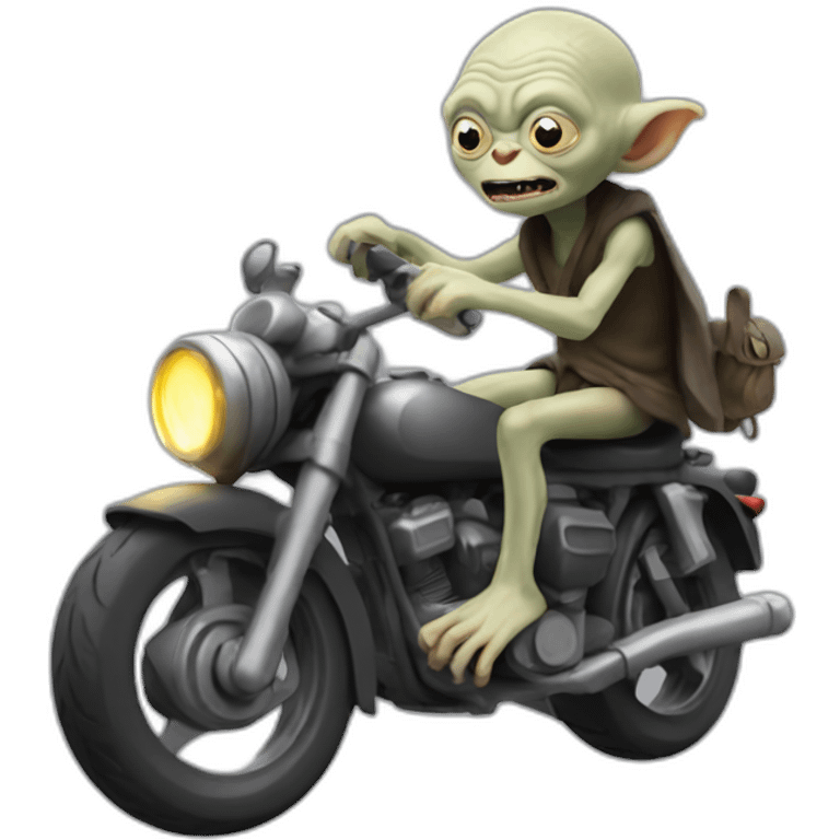 gollum driving motorcycle emoji