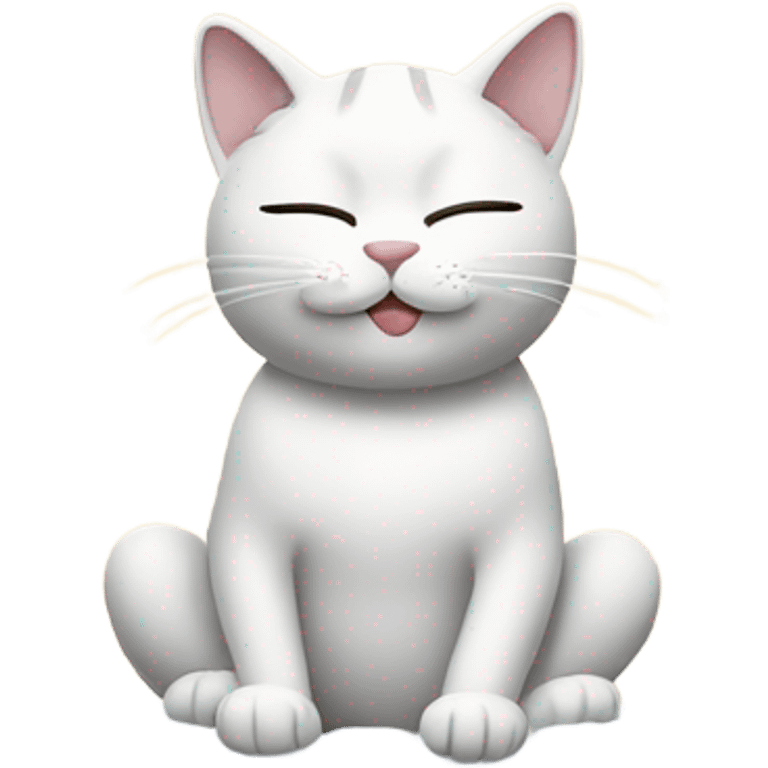 cat in a meditative pose sits above the clouds emoji