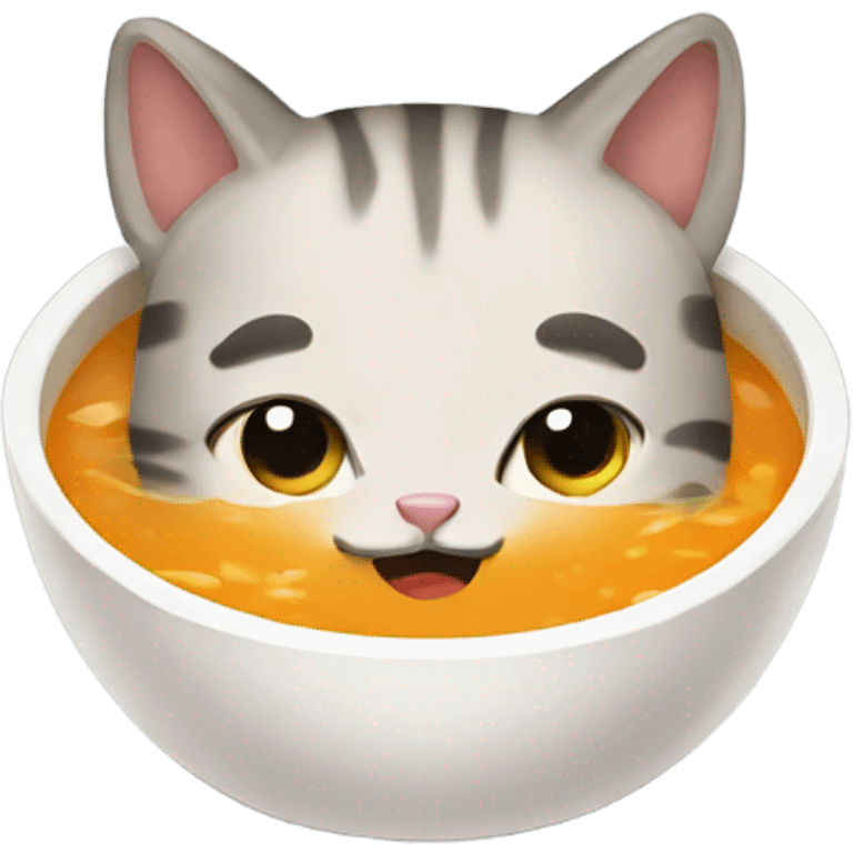 Cat with soup emoji