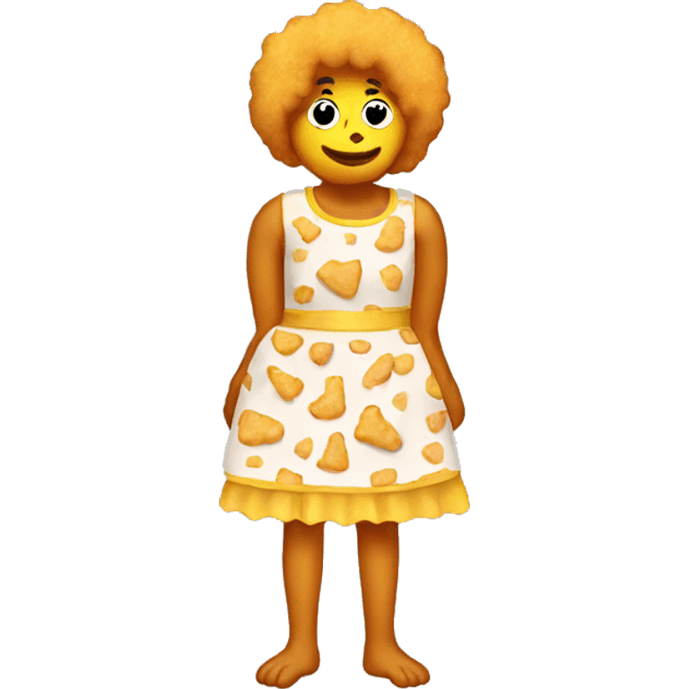 Chicken nugget with a dress emoji