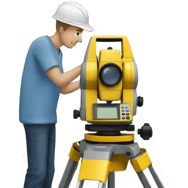 White male with total station surveying  emoji