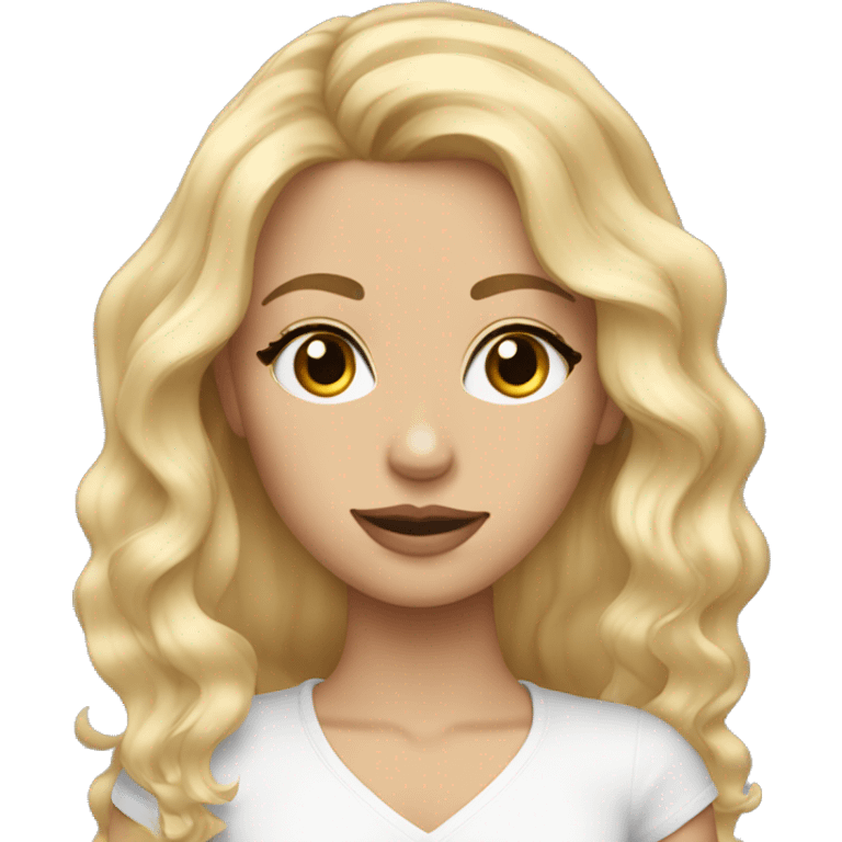 Blonde haired, pretty girl wavy hair long lashes  emoji