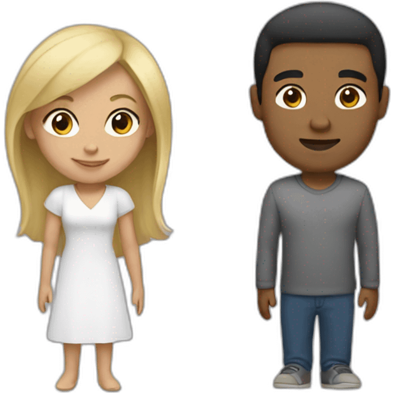 mixed race man and blonde woman emoji