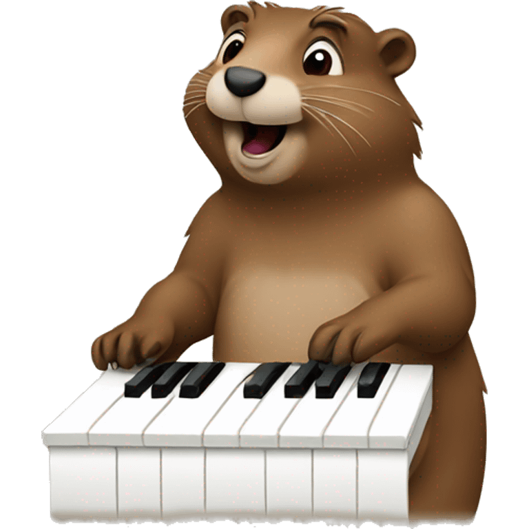 Groundhog playing piano emoji