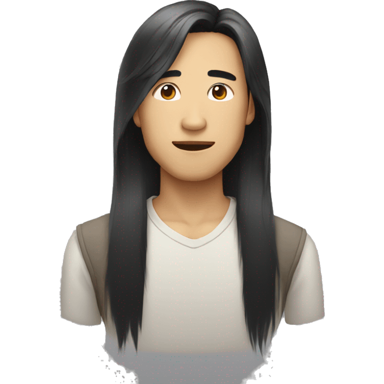 asian guy with long hair emoji