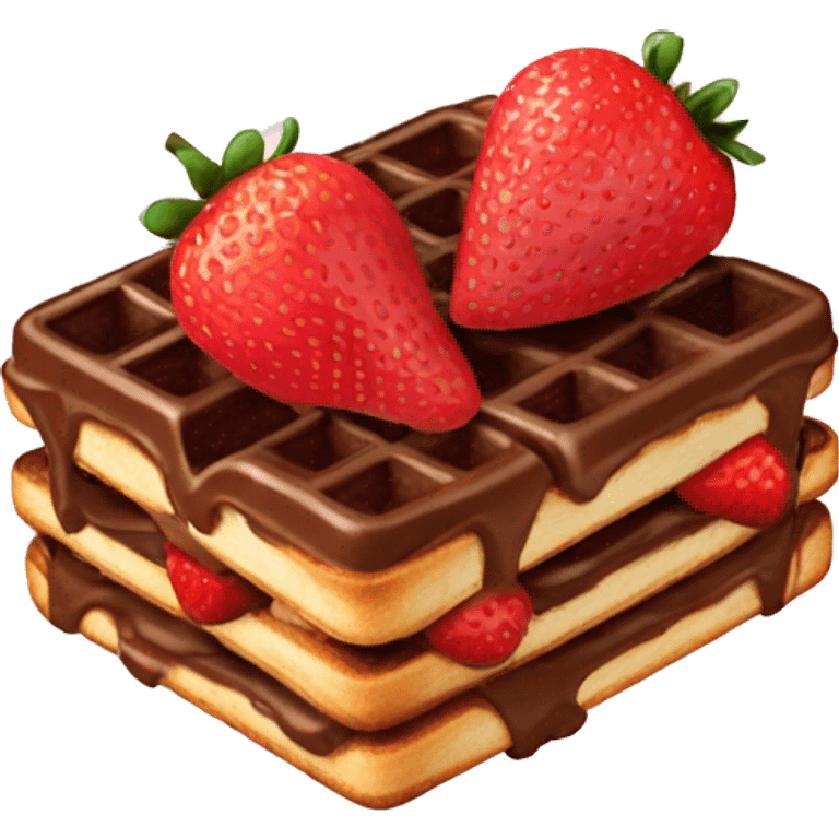 Chocolate and strawberry toaster waffle emoji