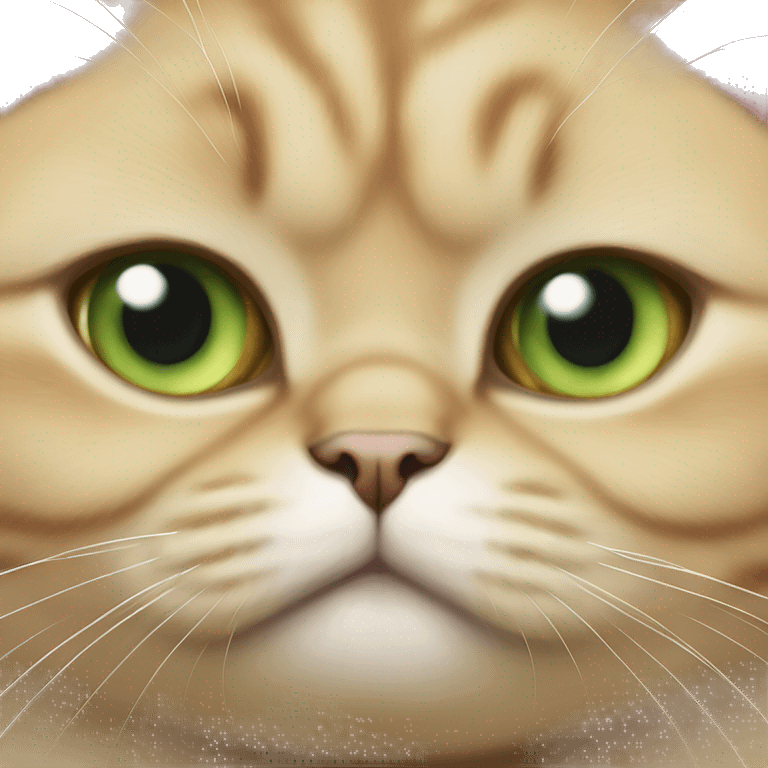 Green eyed golden British shorthair fat cat emoji