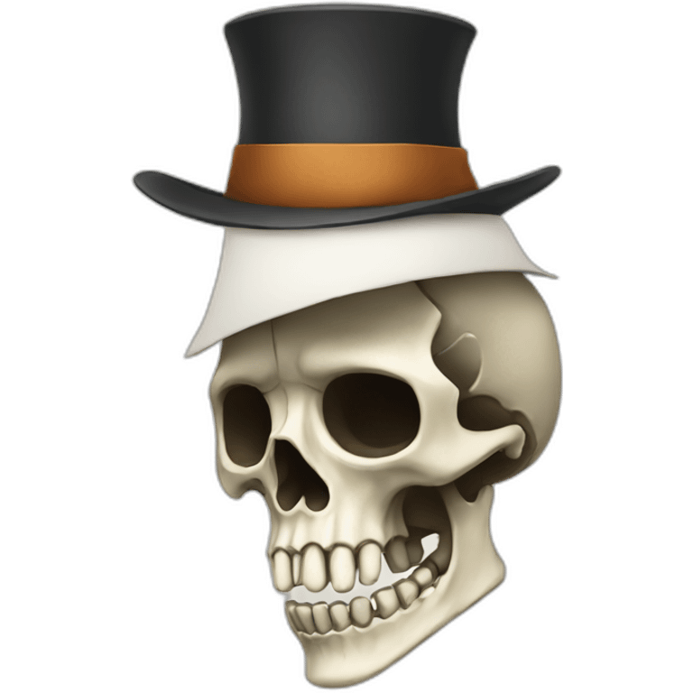 skeleton with a hat emoji