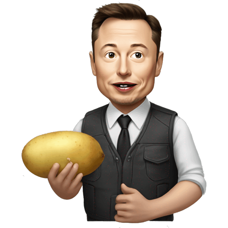 Elon Musk eating a potato emoji