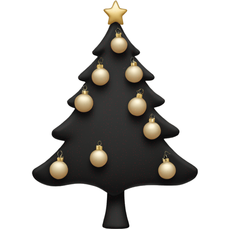 with black aesthetic and light beige as accent used minimally, a beige christmas tree decorated in black decorations emoji