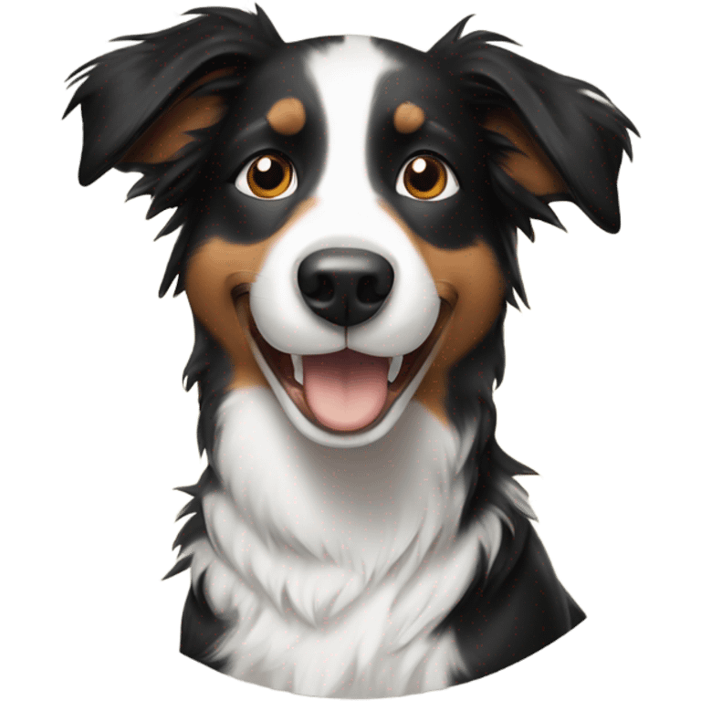 happy boy with a border collie emoji