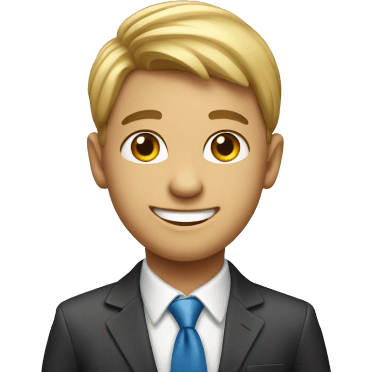 smiling boy in business professional  emoji