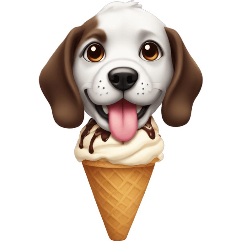 Dog is ice cream  emoji