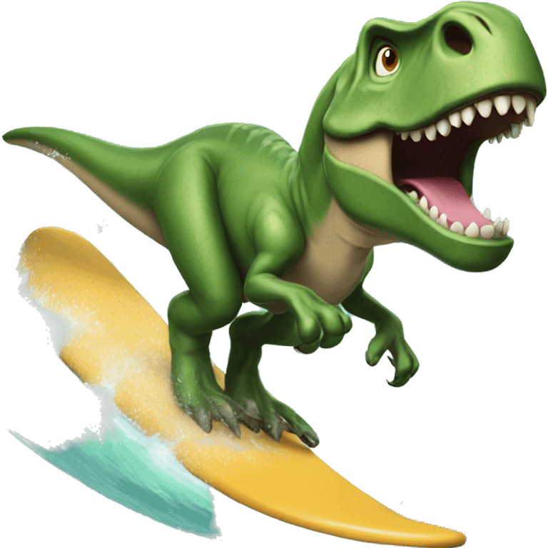 trex surfing emoji