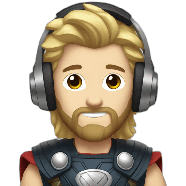 thor with headphones, music, avengers emoji