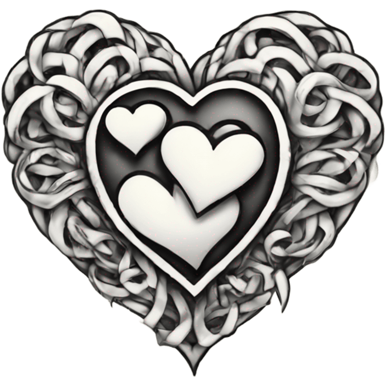 heart in tattoo style graphics emoji