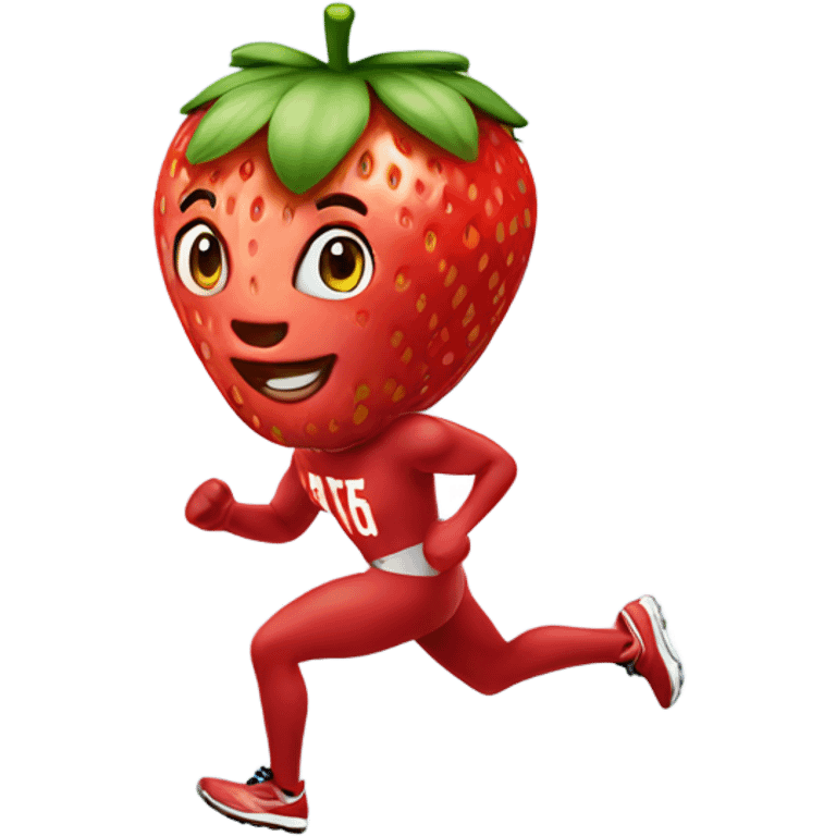 fit strawberry sprinting fast emoji