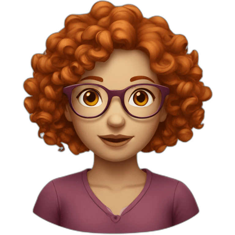 curly redhead glasses girl emoji