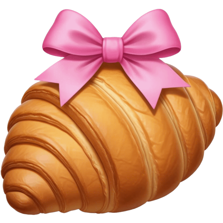 croissant with pink bow emoji