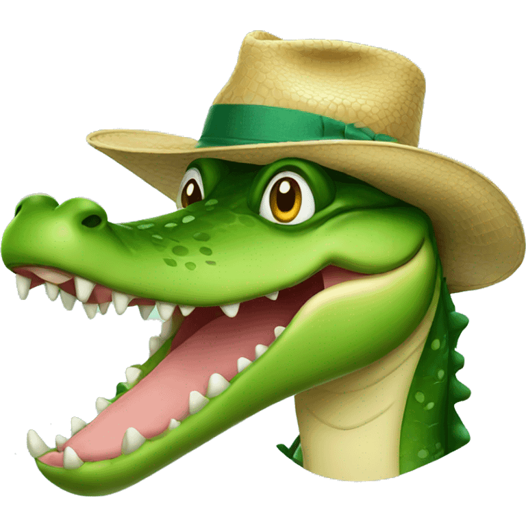 alligator wearing a hat emoji