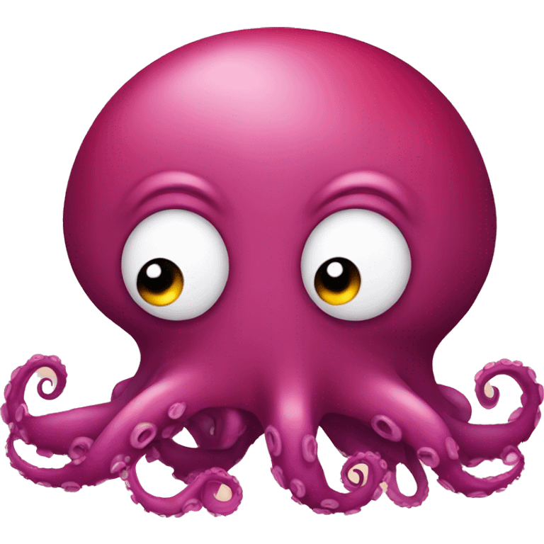 red cartoon octopus sad with mouth down emoji