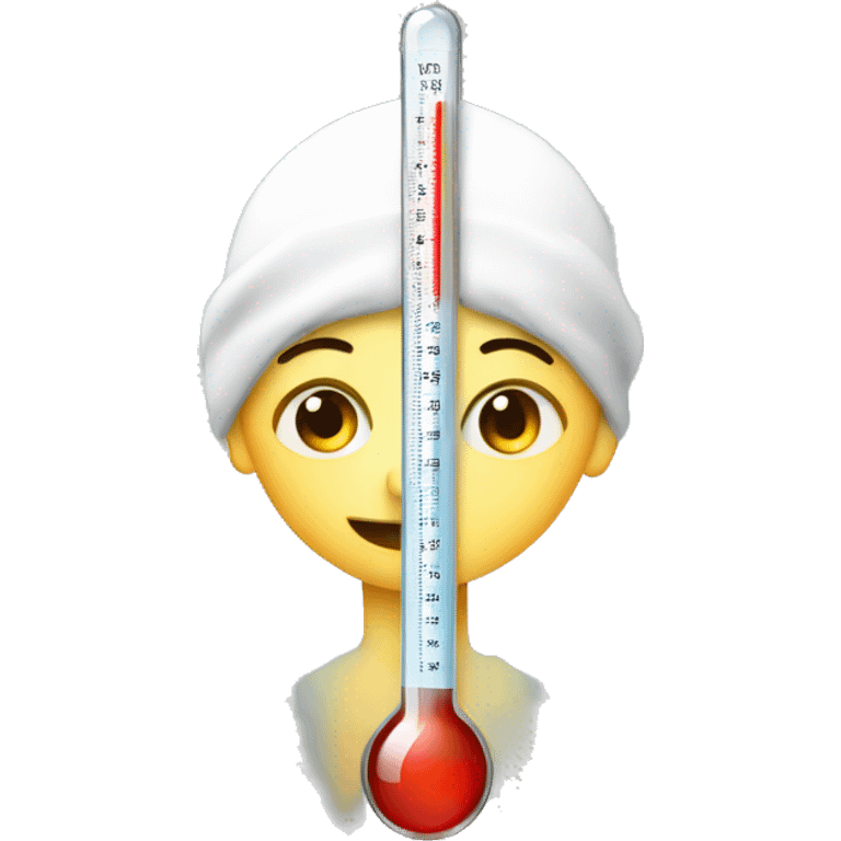 sick child, thermometer with high temperature emoji