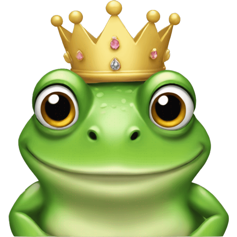 Frog wearing a princess crown  emoji