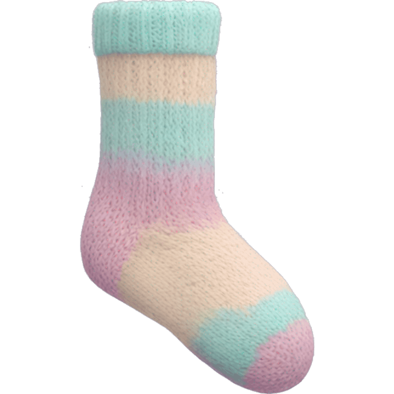 A pair of pastel color knitted socks emoji