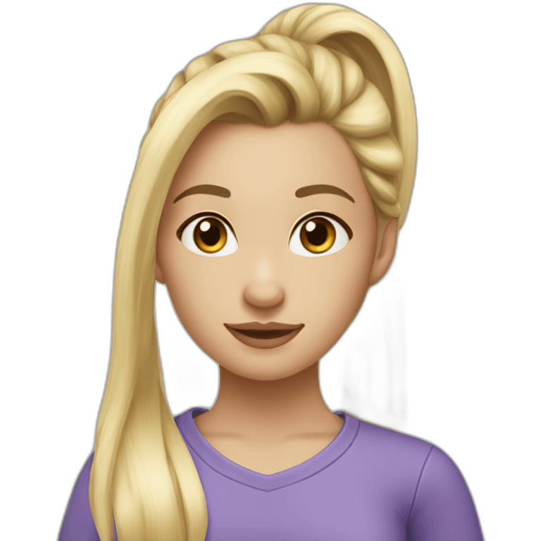 Beautiful Girl,blonde Pony Tail Hair emoji