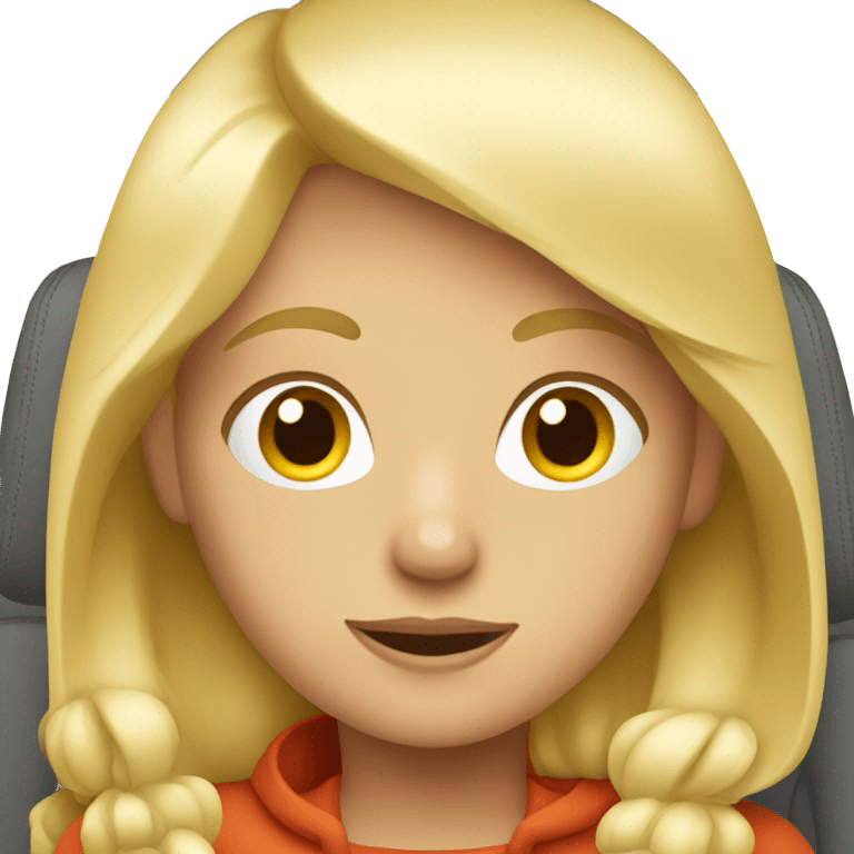 blonde girl in car interior emoji